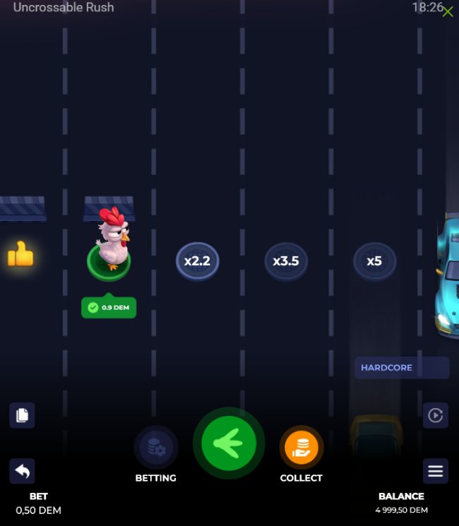 Explore uncrossable rush crash game